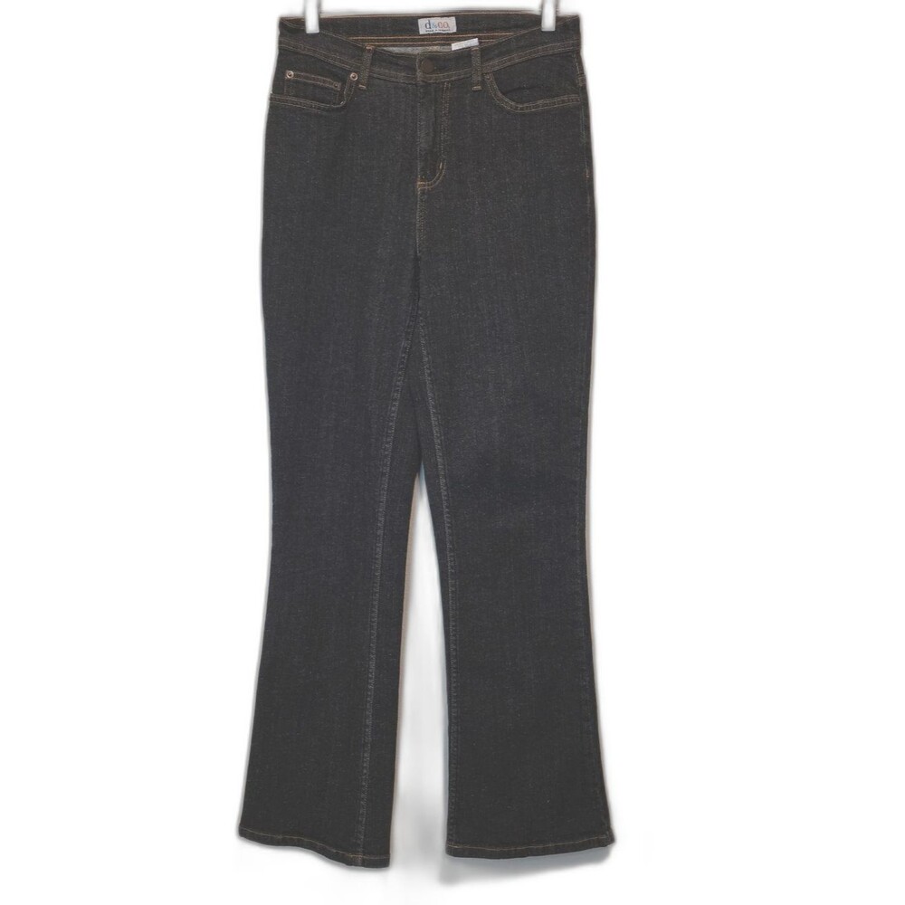 Denim & Co Jeans Black Denim High-Rise Straight Leg Mom EUC Size 6